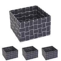 ÚLOŽNÝ KOŠ obdélníkový šedý, sada 4 ks - šedá, plast (19/19cm) - MCW