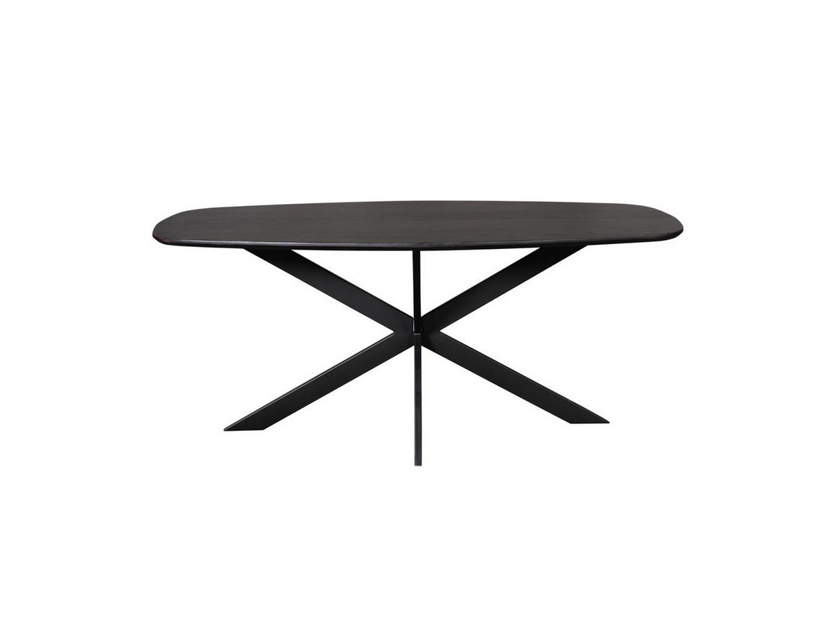 ESSTISCH Ferro Eichenholz 180 cm X 90 cm Schwarz - Schwarz, Metall (90/180/76cm) - Villa Möbel