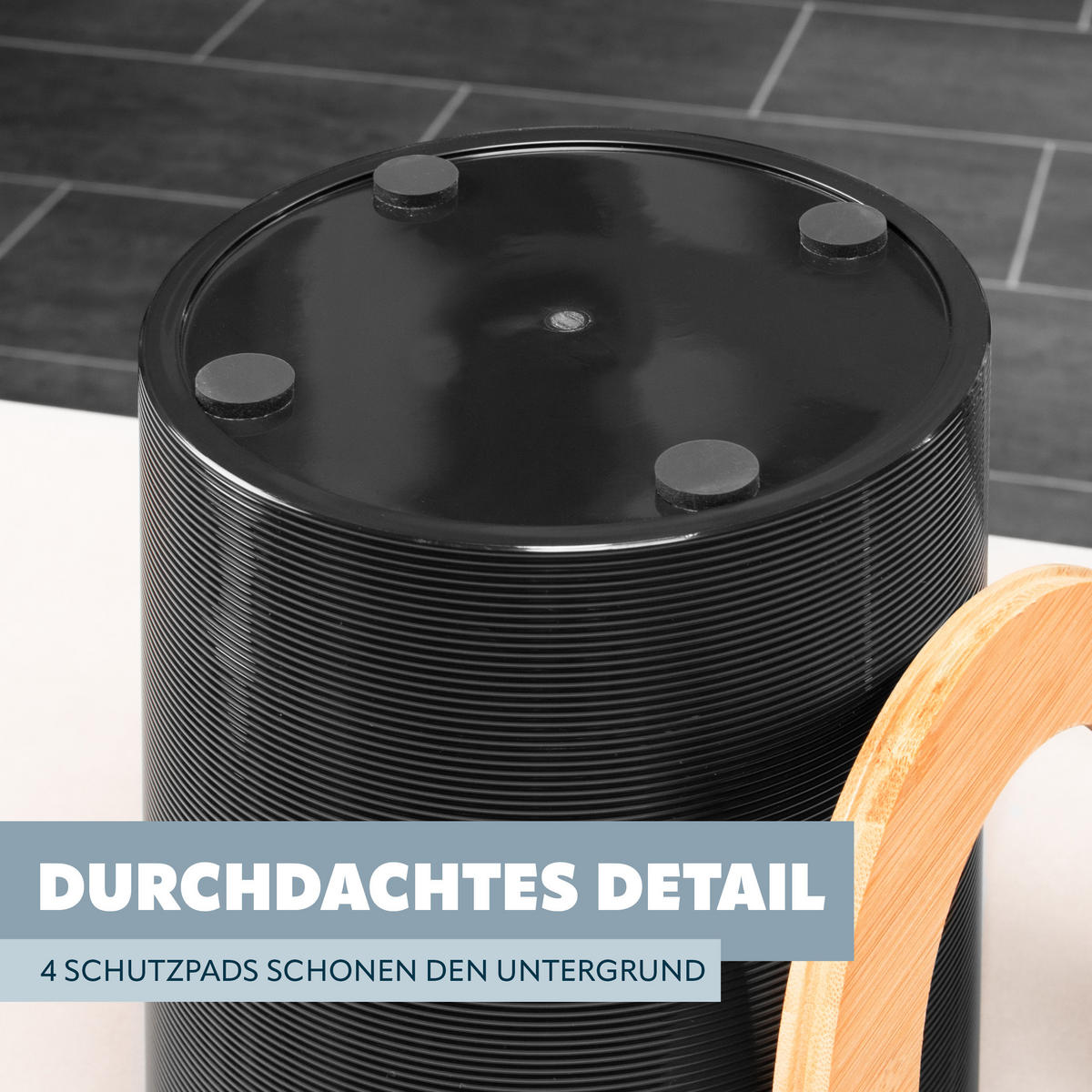 KOSMETIKEIMER SEGNO 5,5 Liter, schwarz - Schwarz, Kunststoff (19/24.5/19cm) - bremermann