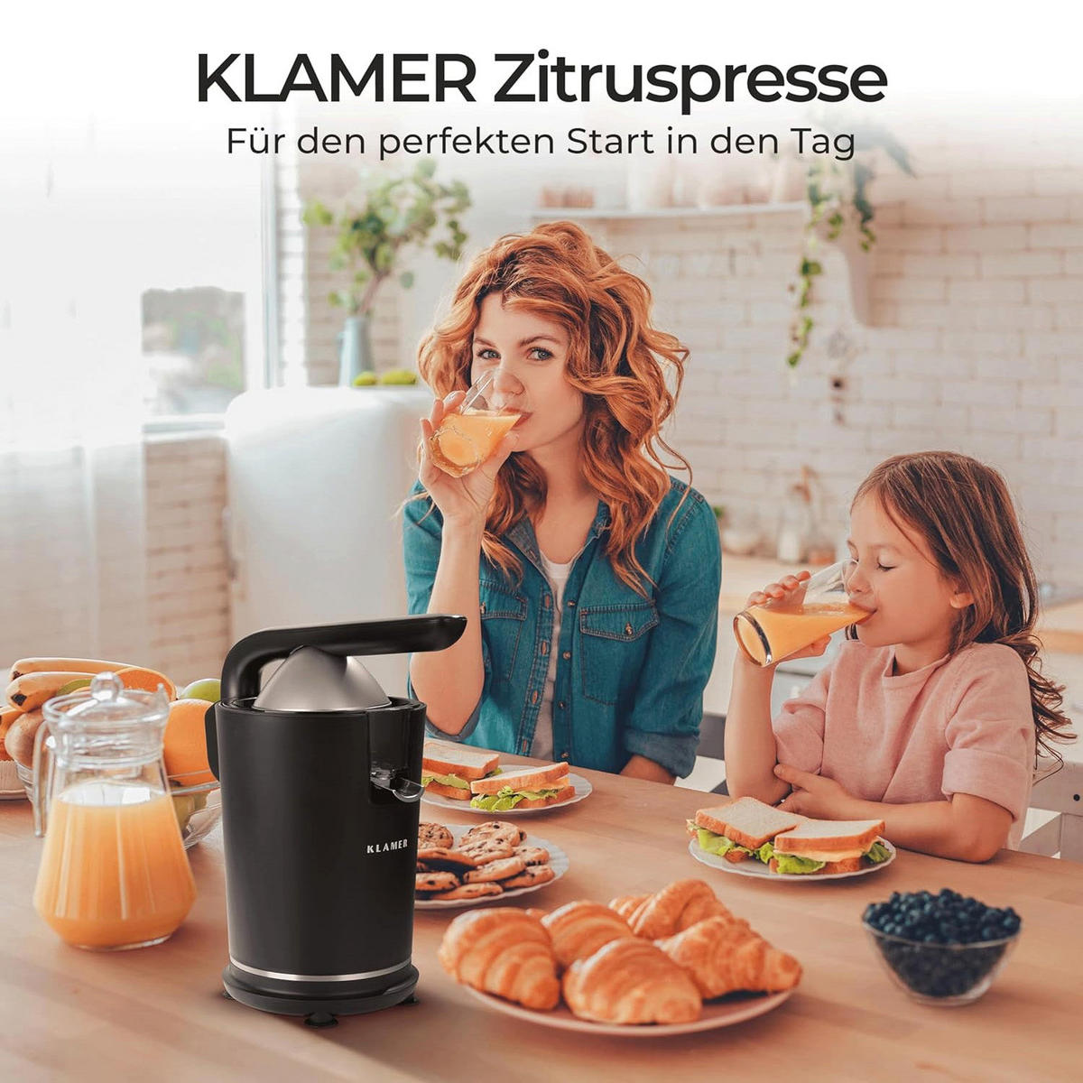 SAFTPRESSE Schwarz Zitruspresse - Schwarz, Kunststoff (15.5/29/25cm) - KLAMER