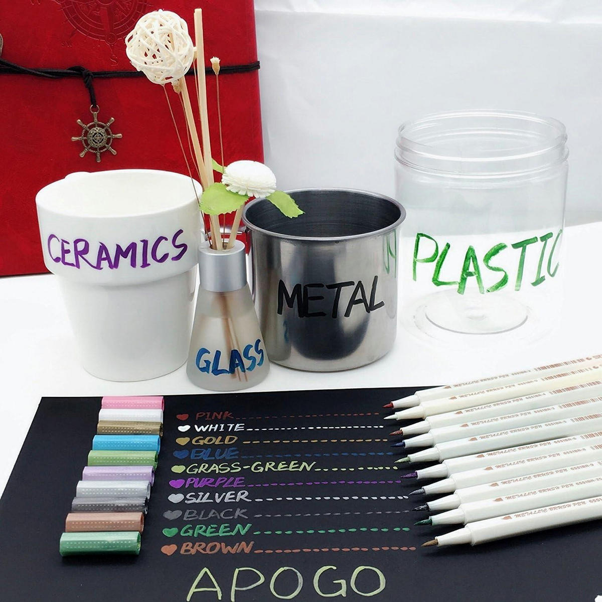 MARKER-SET 10 Metallic Farben 1mm Spitze - Multicolor, Papier (5/2/17cm)