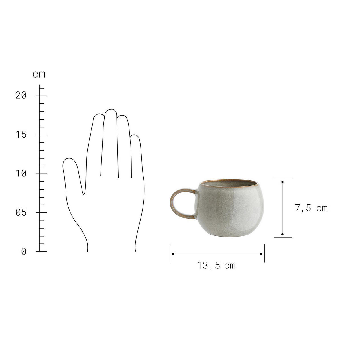 TASSE Cottage - Grau, Keramik (0.35L) - Butlers