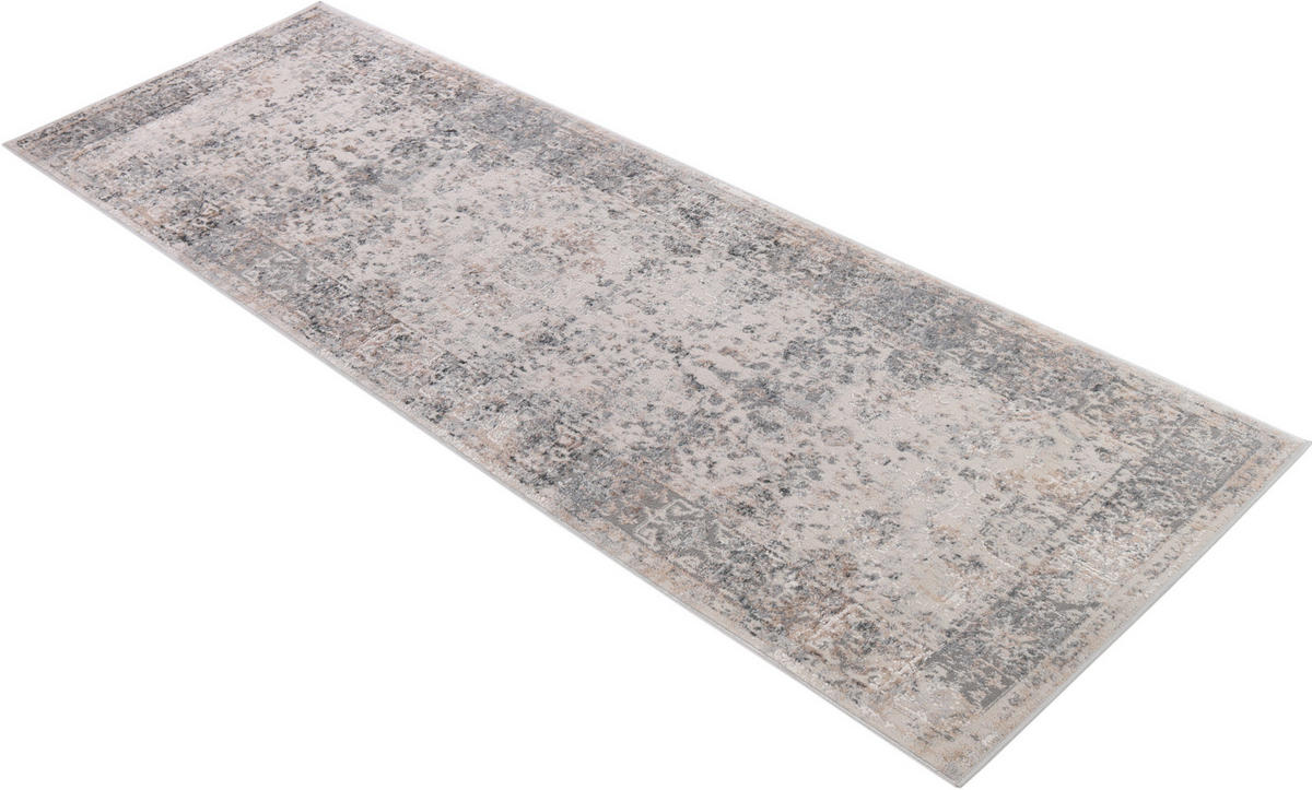 TEPPICHLÄUFER VALLEY hellgrau vintage 80/300 cm - Hellgrau, Textil (80/300cm) - Tapiso