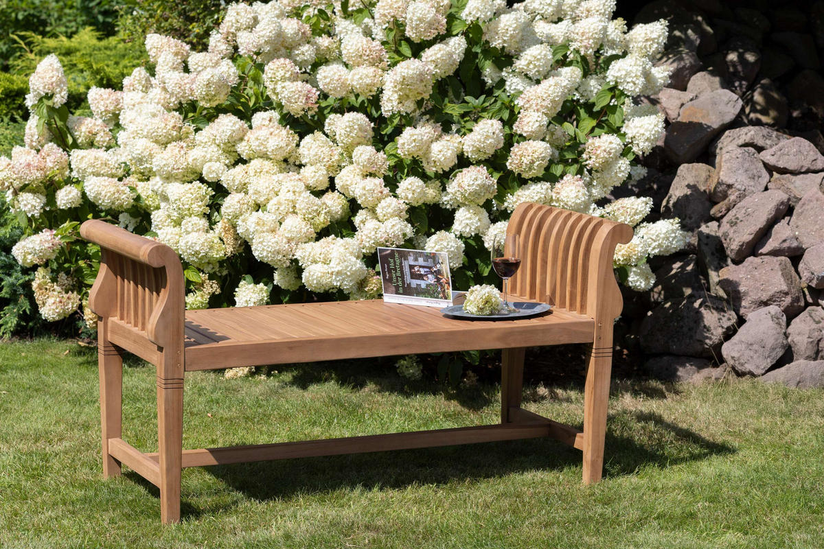 GARTENBANK Wigan - Naturfarben/Teakfarben, Holz (130/70/51cm) - Mr. Deko