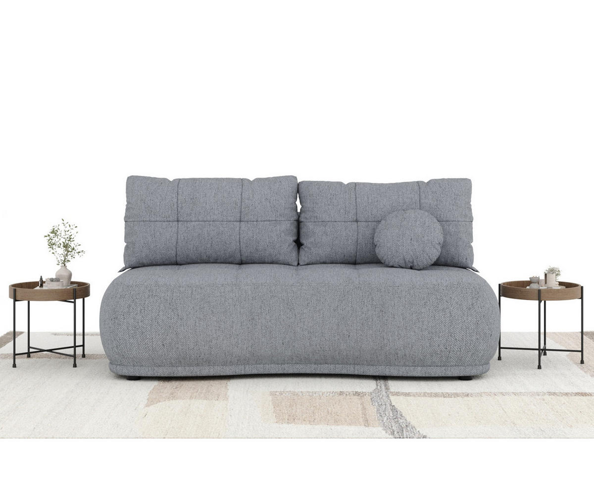 SCHLAFSOFA Cirrus Grau Webstoff - Schwarz/Grau, Holz/Holzwerkstoff (206/95/105cm) - Maison de Reve
