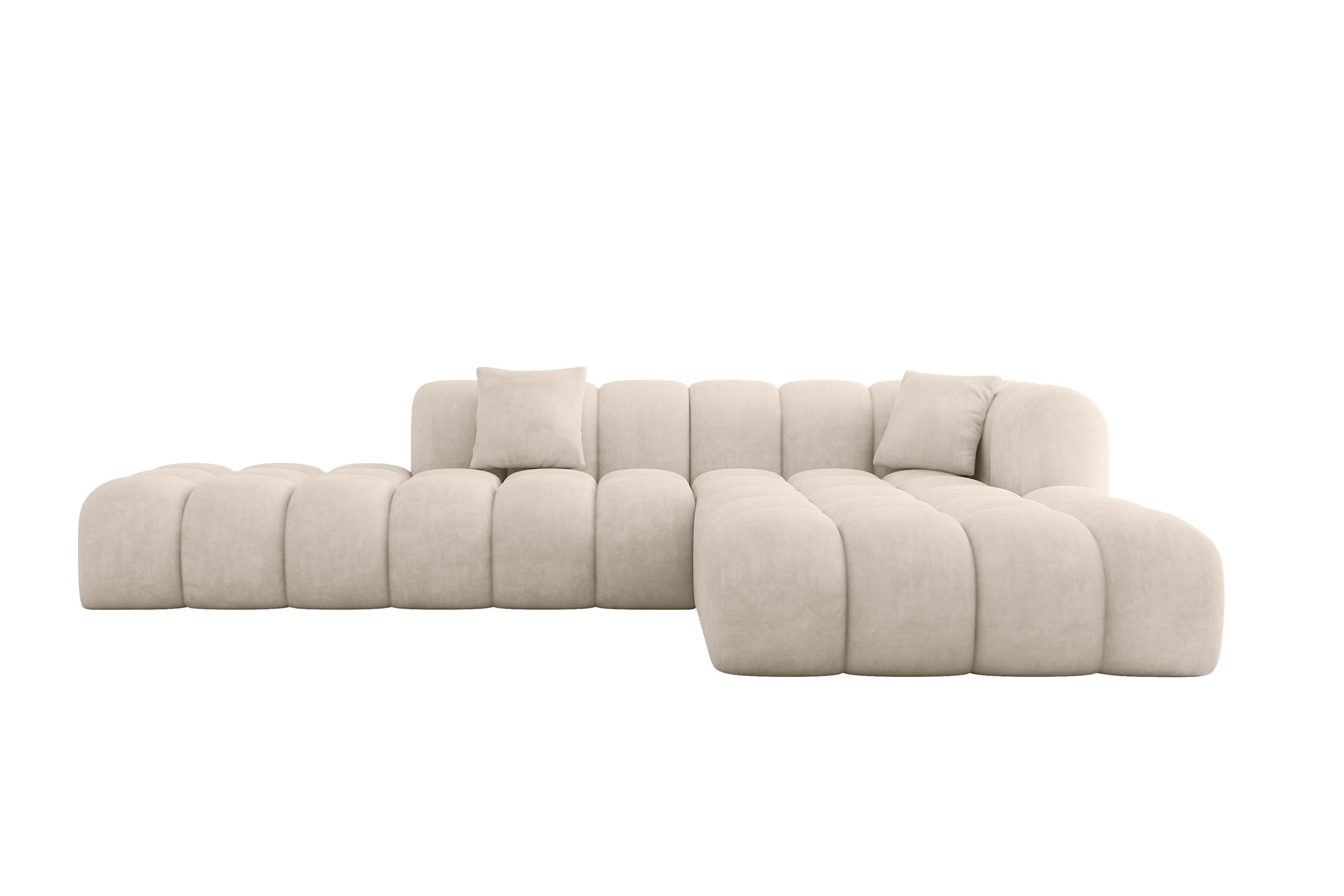ECKSOFA Ottomane Rechts OLEA-L2 - 289x176x71 cm Taupe - Taupe/Schwarz, Holzwerkstoff/Kunststoff (289/176cm) - ALTDECOR