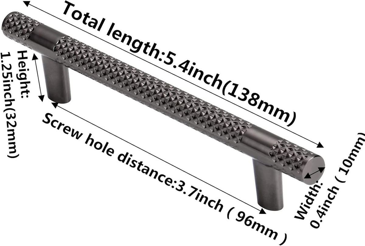 MÖBELGRIFF Schwarz 6er-Set 96 mm - Schwarz, Metall (1/3.2/13.8cm)