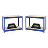 WERKBANK Dino 2er-Set mit 2x höhenverstellbar 90x120x60 cm Traglast 600 kg Blau - Blau, Metall (240/90/60cm) - PROREGAL