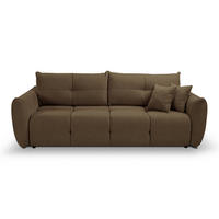 BETTSOFA MODA Braun Chenille-Stoff mit Schlaffunktion - Braun, Holz (245/86/110cm) - MASSENO