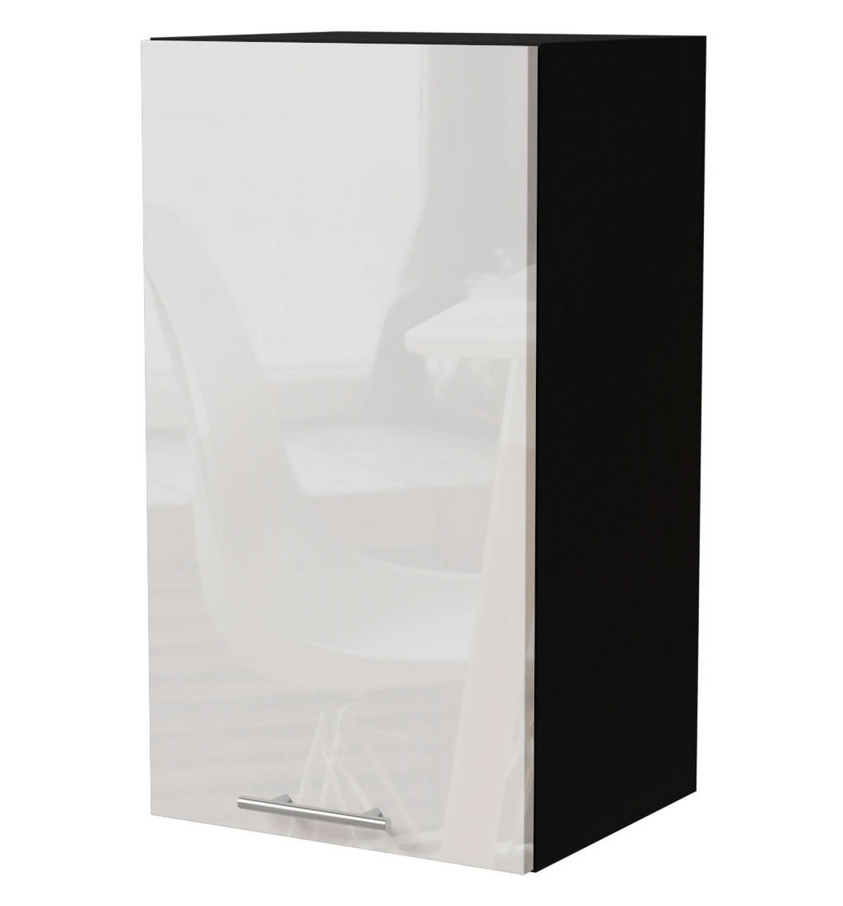 KÜCHENHÄNGESCHRANK Essen W2/40 Weiß Hochglanz / Schwarz Matt 40 / 32,5 / 72cm - Weiß Hochglanz/Schwarz, Holz/Holzwerkstoff (40/72/32.5cm) - Feldmann-Wohnen
