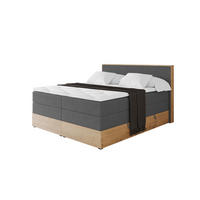BOXSPRINGBETT LOLLI9 -KING 160x200 - H3/H4 Dunkelgrau - Graphitfarben, Holzwerkstoff (160/200cm) - ALTDECOR