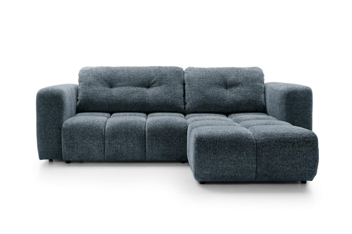 ECKSOFA ARTE 02 Dunkelblau Chenille mit Schlaffunktion - Dunkelblau, Holz (273/176cm) - MASSENO