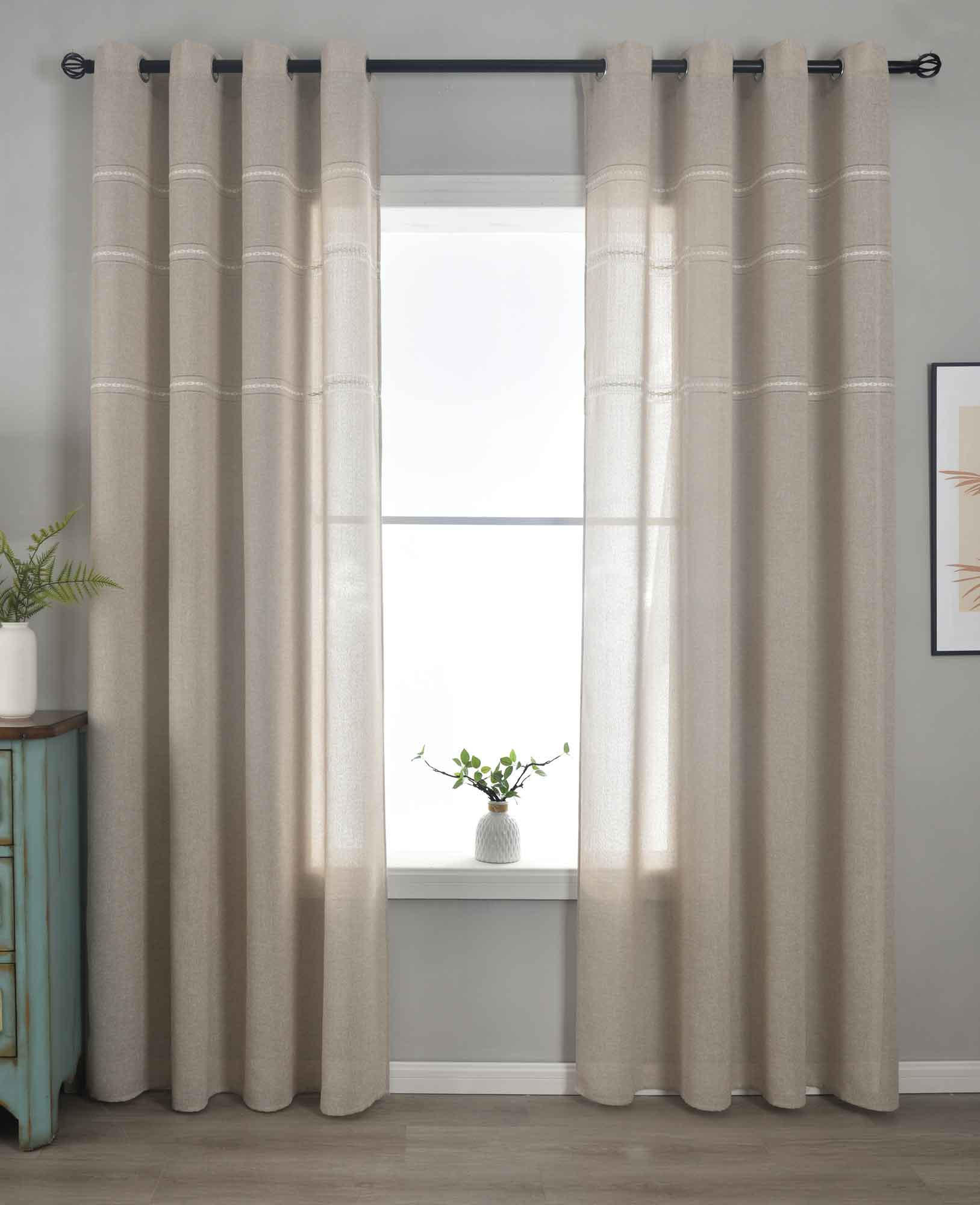 VORHANG 2ER SET »Leipzig« HxB 245x145 cm Taupe - Taupe, Textil (145/245cm) - Gardinenbox