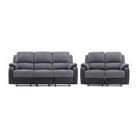 COUCHGARNITUR - 5 Personen - stoff - schwarz, grau Brody - Schwarz, Kunststoff/Textil (148/99/98cm) - Vente-Unique