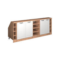 KUCHYŇSKÁ SKŘÍŇKA POD ŠIKMOU STŘECHU R-Line Bílý venkovský dům 210 cm Sada 5 korpusů skříně hloubka 60 cm - bílá/medově dubová, kompozitní dřevo (210/83.8/60cm) - Vicco