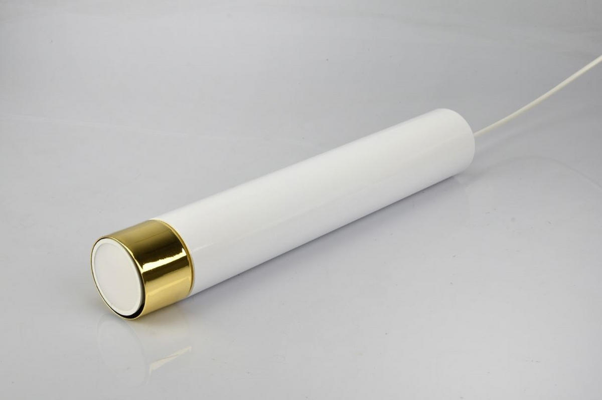 PENDELLEUCHTE Mialno Tube - Goldfarben/Weiß, Metall (8/80/100cm) - kiki design