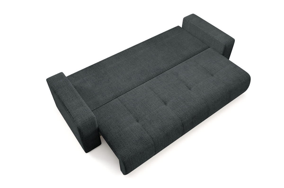 SCHLAFSOFA mit Bettkasten Schwarz - Schwarz, Textil (244/70/92cm) - Furnisell
