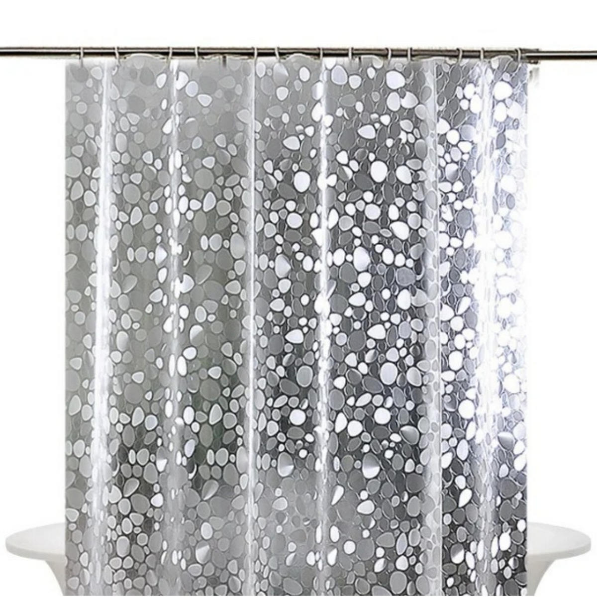 DUSCHVORHANG transluzent schimmelresistent für Badewannen - Transparent, Kunststoff (180/80cm) - MCBOSON