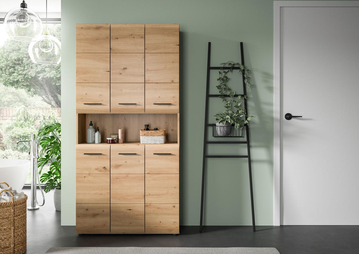 MEHRZWECKSCHRANK ICE (B/H/T: ca. 90/185/30 cm) in Artisan Oak Nachbildung/Artisan Oak Nachbildung - Eiche Artisan, Holzwerkstoff (90/185/30cm)