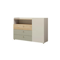 KINDERKOMMODE YOGI 08 140/93 cm in Graubeige / Geölte Eiche / Eukalyptus - Greige/Eichefarben, Holzwerkstoff (140/93/40cm) - Deine Möbel 24