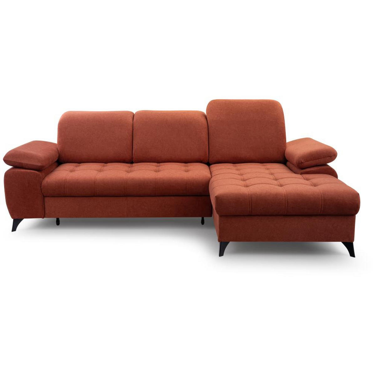 ECKSCHLAFSOFA Bello dunkelrot rechts - Schwarz/Dunkelrot, Textil (265/156cm) - Beautysofa