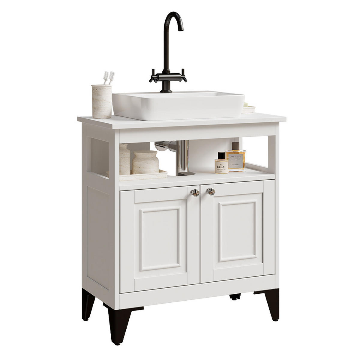 WASCHBECKENUNTERSCHRANK Vanity Weiß 60 x 65 cm - Weiß, Holzwerkstoff (60/65/30cm) - Vicco