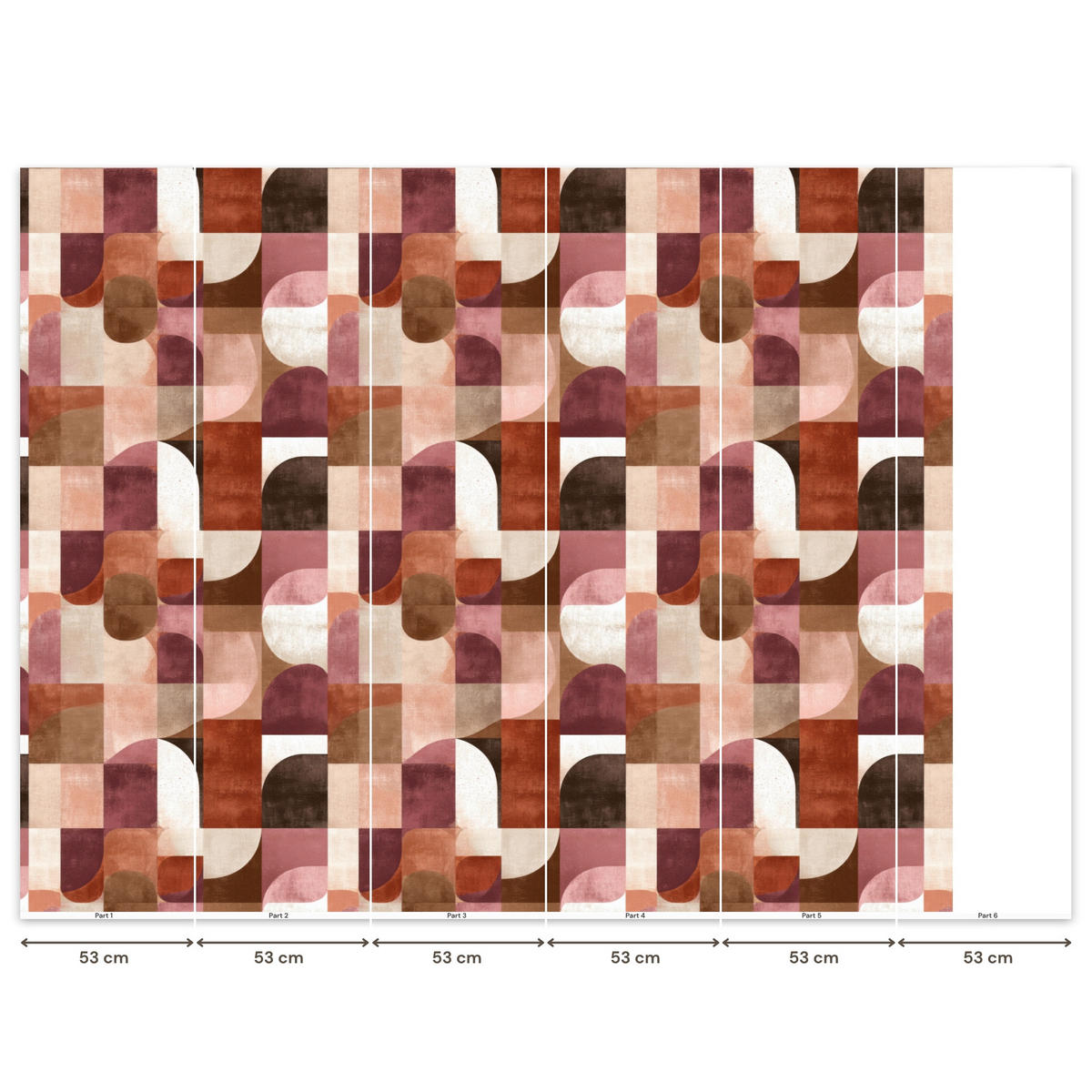 TAPETE - Geometrie - Modern - Retro - 280x220 cm - Multicolor, Papier (280/220cm) - OnlyWow