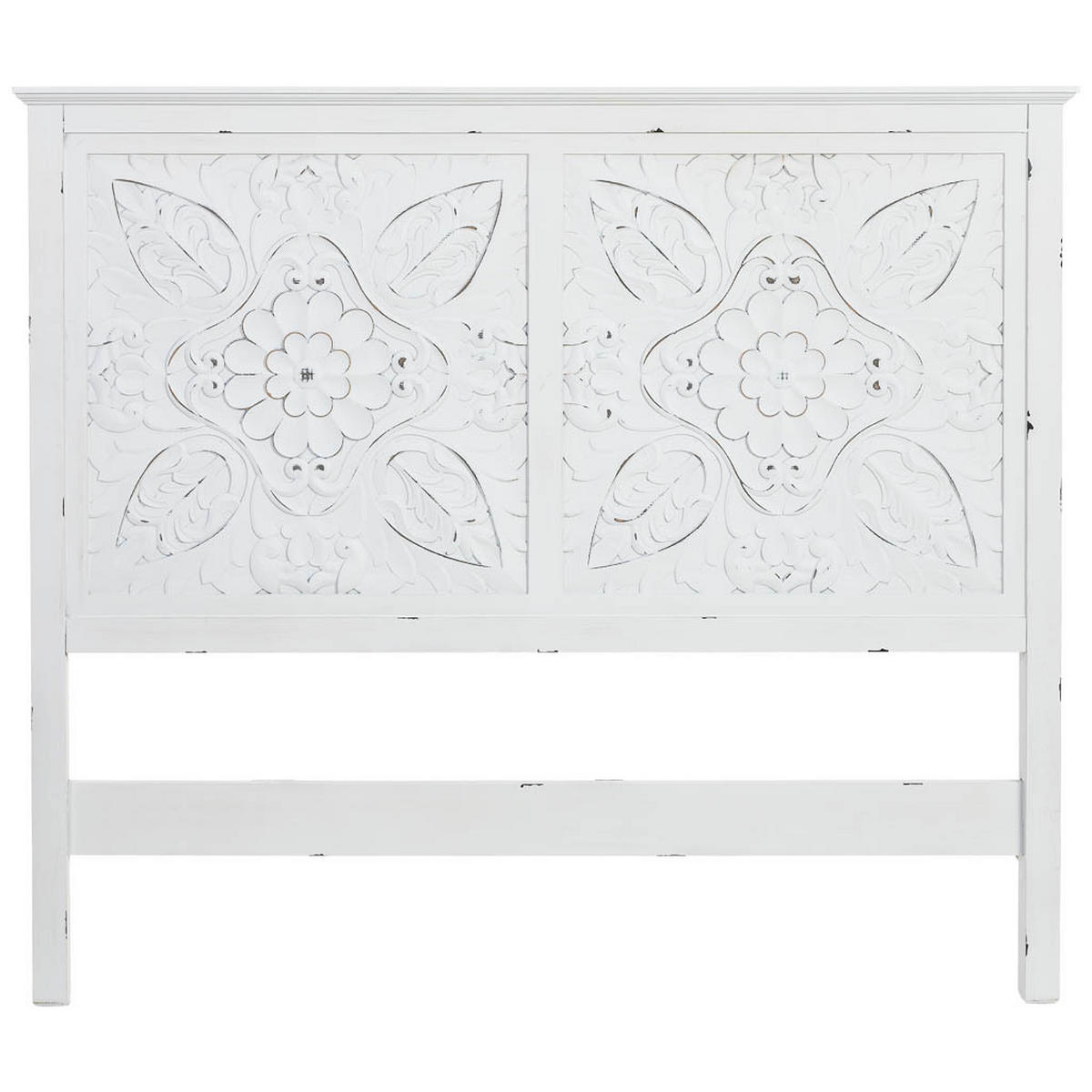 KOPFTEIL aus Holz, grau, 150x7x130cm - Weiß, Holz (150/130/7cm) - Wanderlust