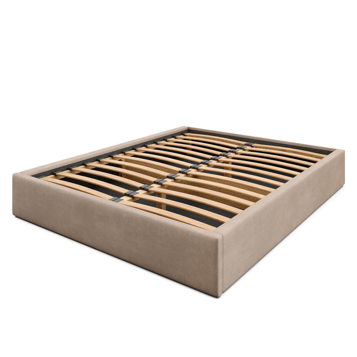 POLSTERBETT 160x200cm Bett mit Stauraum Lattenrost Beige - Beige, Holz/Holzwerkstoff (160/200cm) - Muralo