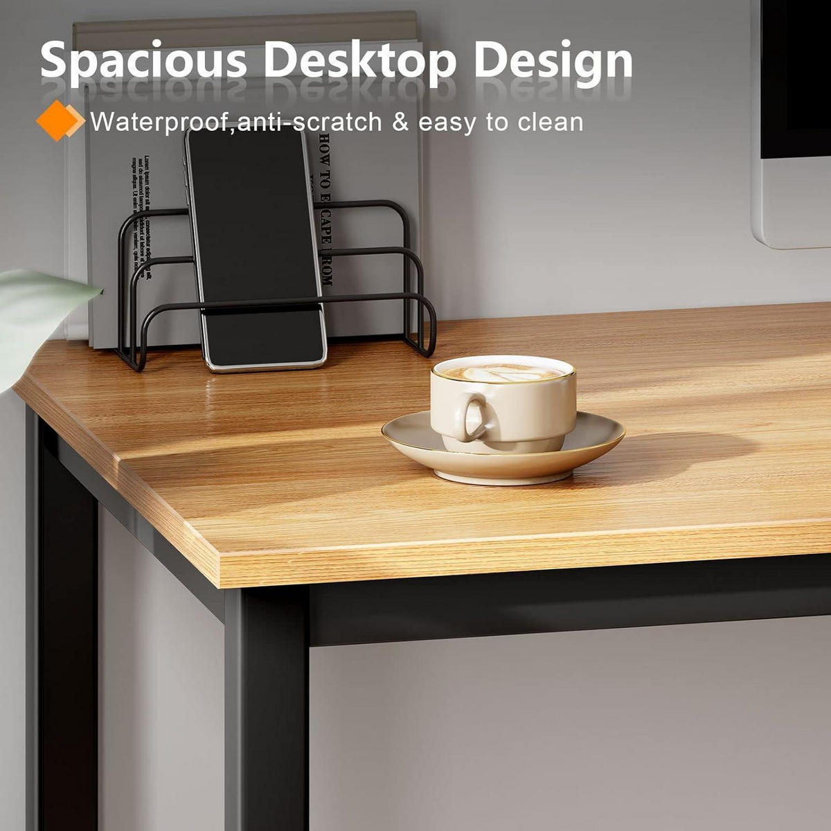 SCHREIBTISCH Computertisch Teak Schwarz 100 x 60 x 75 cm - Braun, Holzwerkstoff (100/60/75cm)