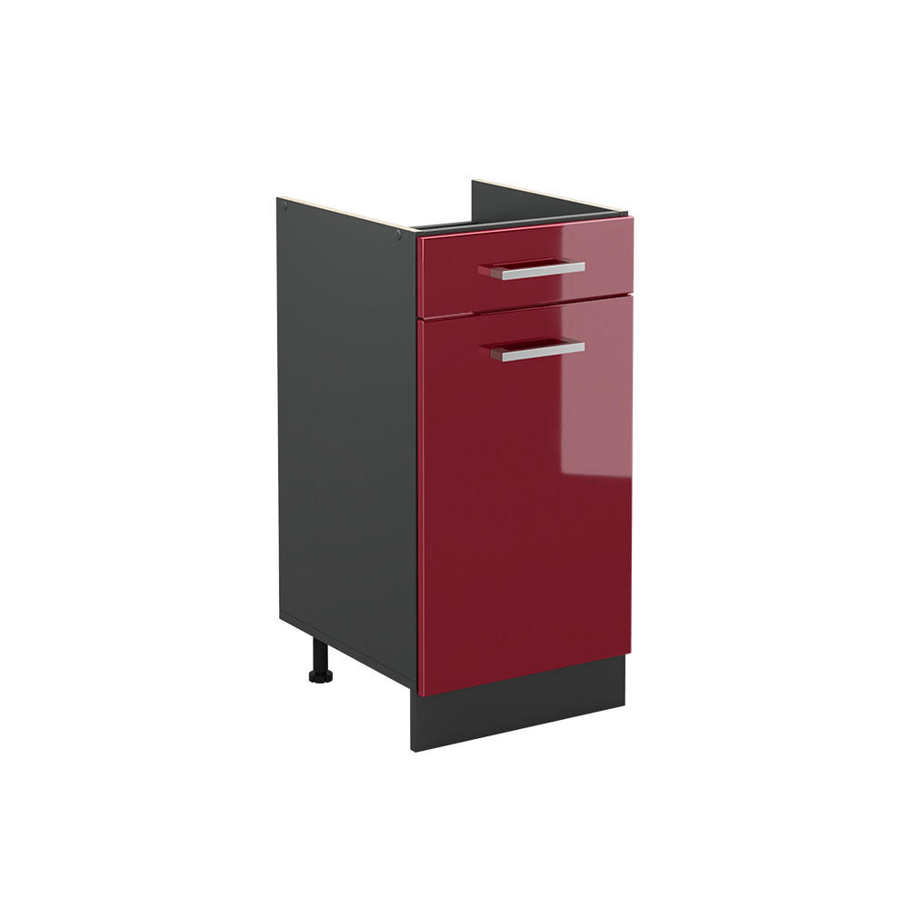 KÖKSUNDERSKÅP R-Line, Röd högblank/antracit, 40 cm utan bänkskiva Röd, Antracit 81.6/40/46 cm
