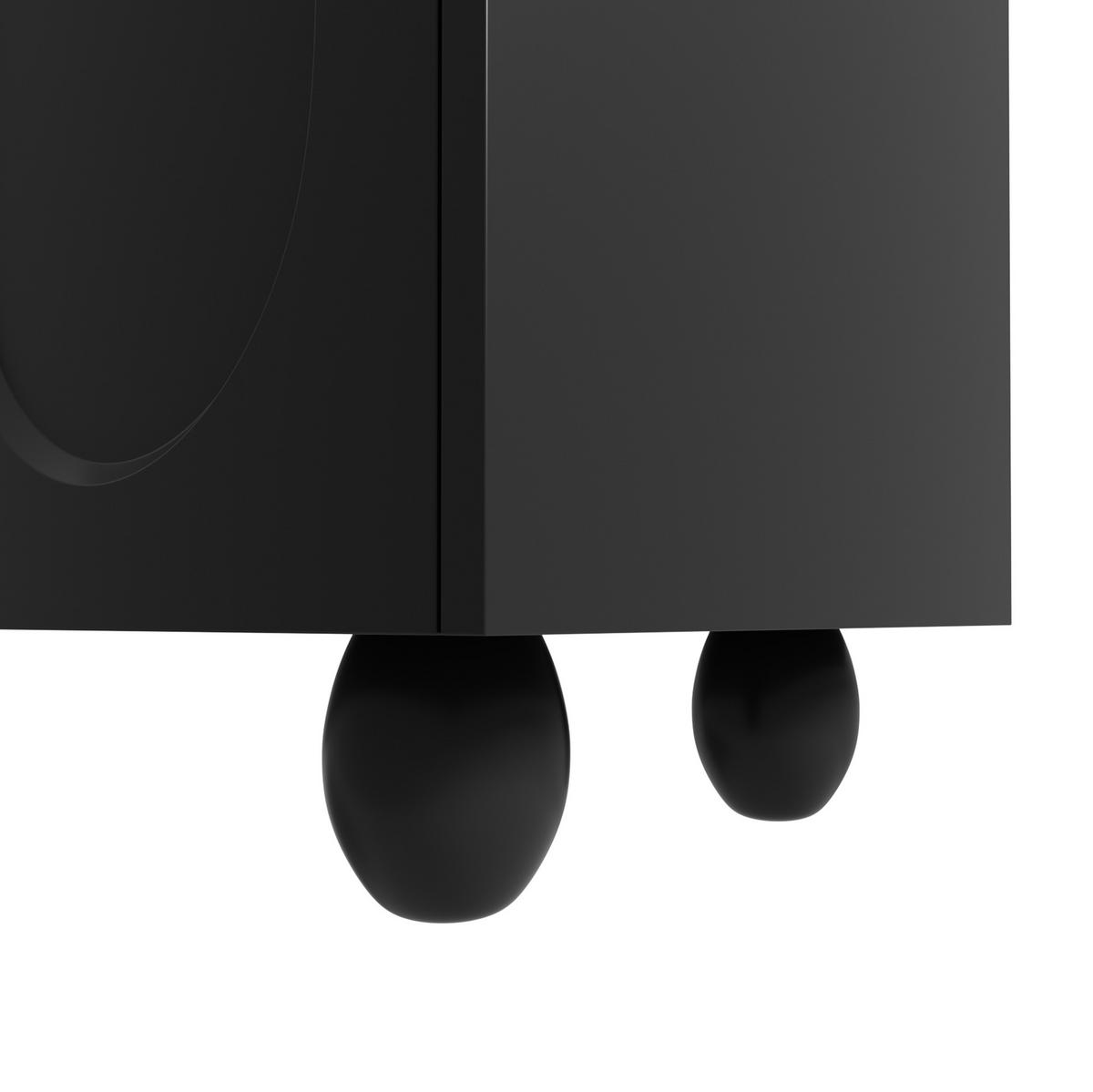 TV-SCHRANK in Schwarz mit Holzbeinen 180/40/42 cm - Schwarz, Holzwerkstoff (180/42/40cm) - Redom