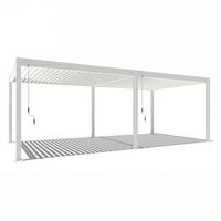 PERGOLA Deluxe Pavillon Terrassenüberdachung Aluminium 3,6 x 7,2 m weiß - Weiß, Metall (360/255/720cm) - WEIDE
