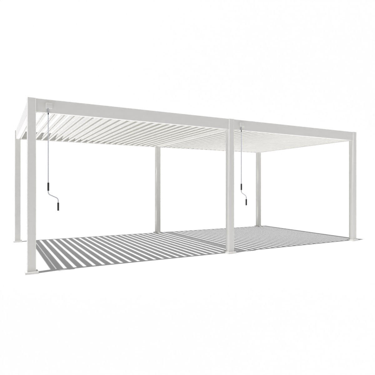 PERGOLA Deluxe Pavillon Terrassenüberdachung Aluminium 3,6 x 7,2 m weiß - Weiß, Metall (360/255/720cm) - WEIDE