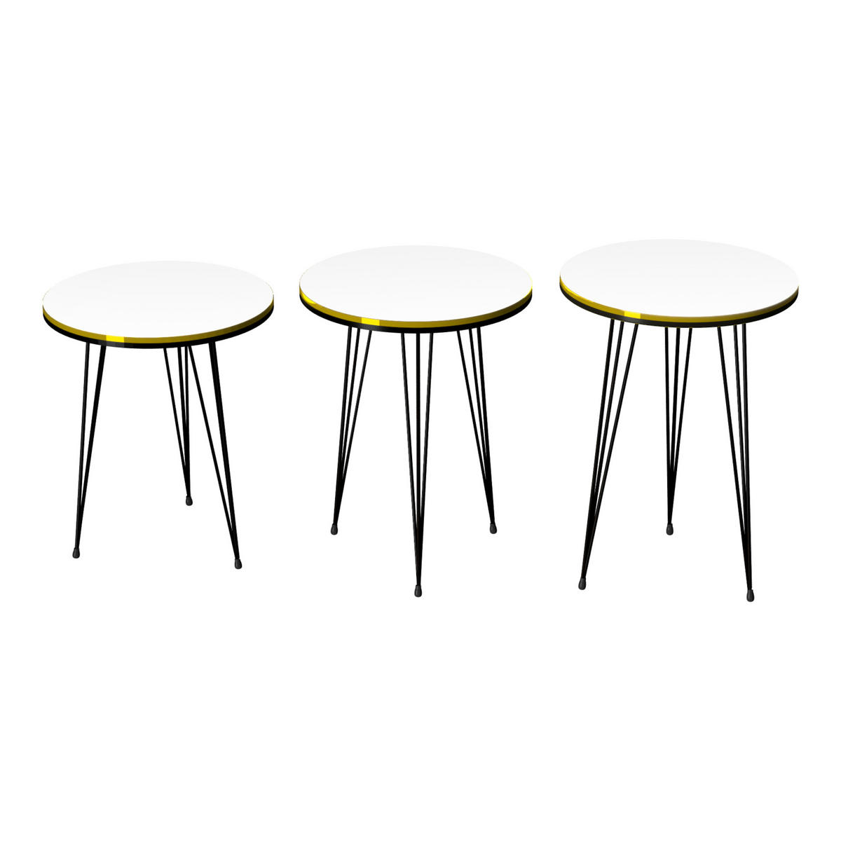 SATZTISCH Ry im 3er Set - Weiß, Metall (34/34/55cm) - [en.casa]