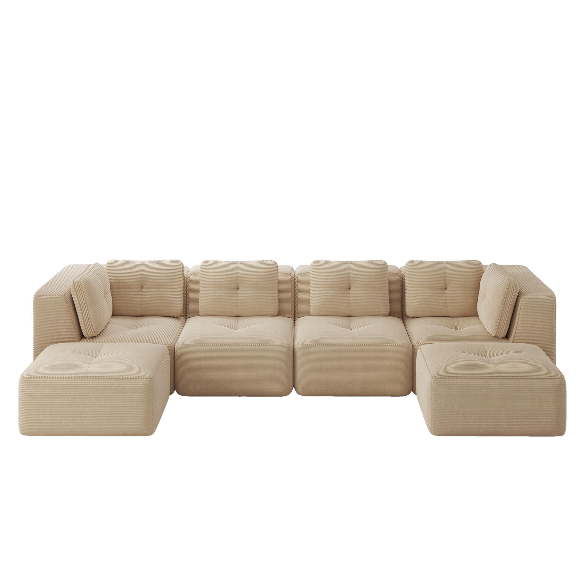 Flora Grace Wohnlandschaft Beige 177x69x386 cm
