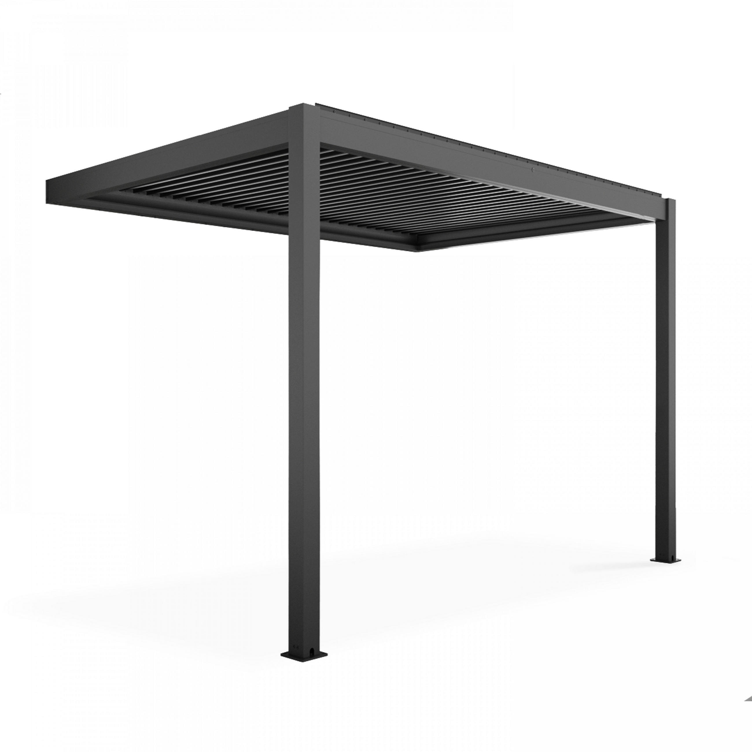 PERGOLA 3x3 m, Grau - Grau, Metall (300/250/300cm) - Oviala