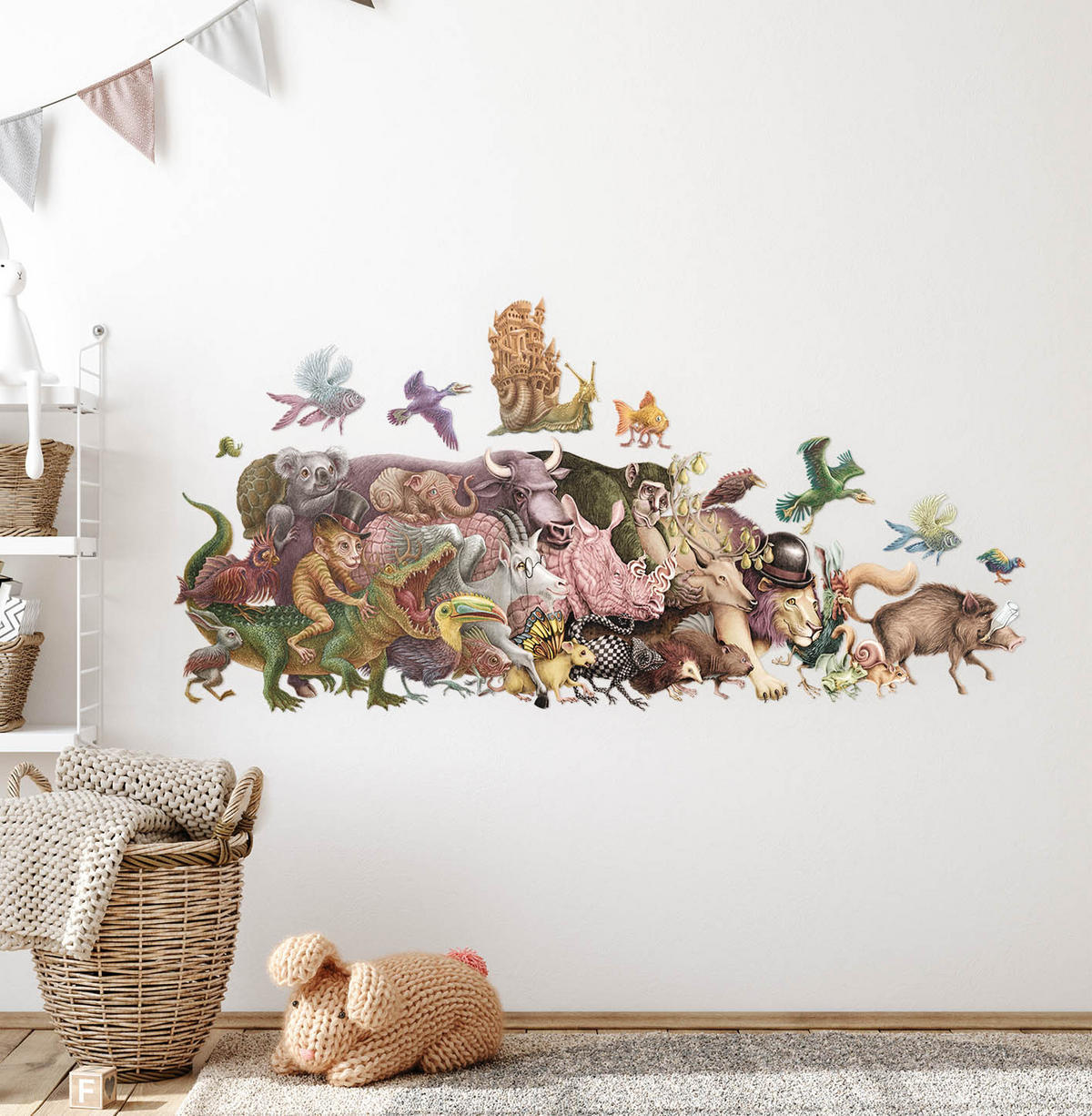 AUFKLEBER 100x173 cm Magische Tiere - Braun, Kunststoff (100/173/0.1cm) - TULUP