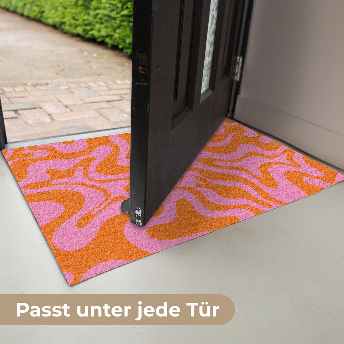 FUSSMATTE Muster - Rosa - Orange - Abstrakt - Modern 60x40 cm - Pink, Kunststoff (60/0.4cm) - MuchoWow