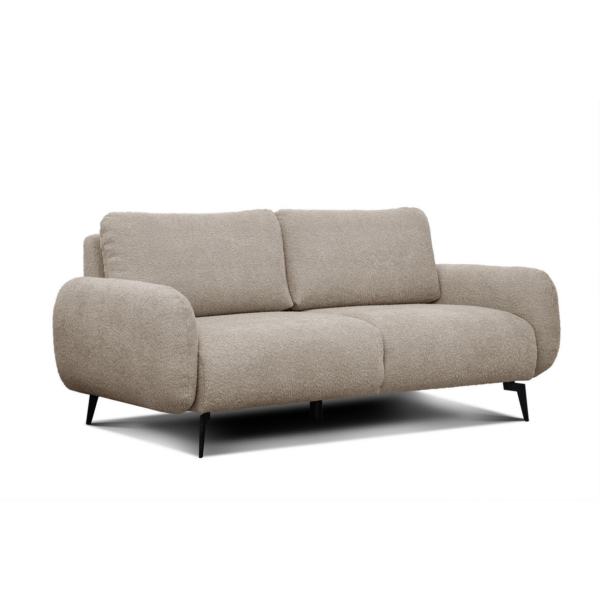 SOFA FEBE 3-Sitzer, ecru - Champagner/Schwarz, Holz/Textil (190/82/96cm) - Courtois Laville