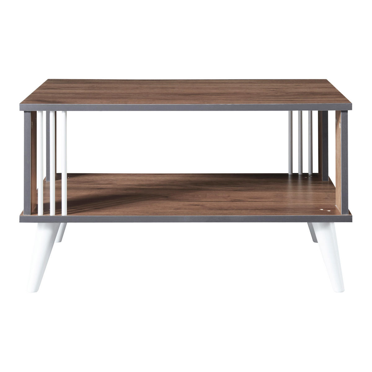COUCHTISCH Århus 40/70/50 cm - Eichefarben/Weiß, Holzwerkstoff/Kunststoff (50/70/40cm) - [en.casa]