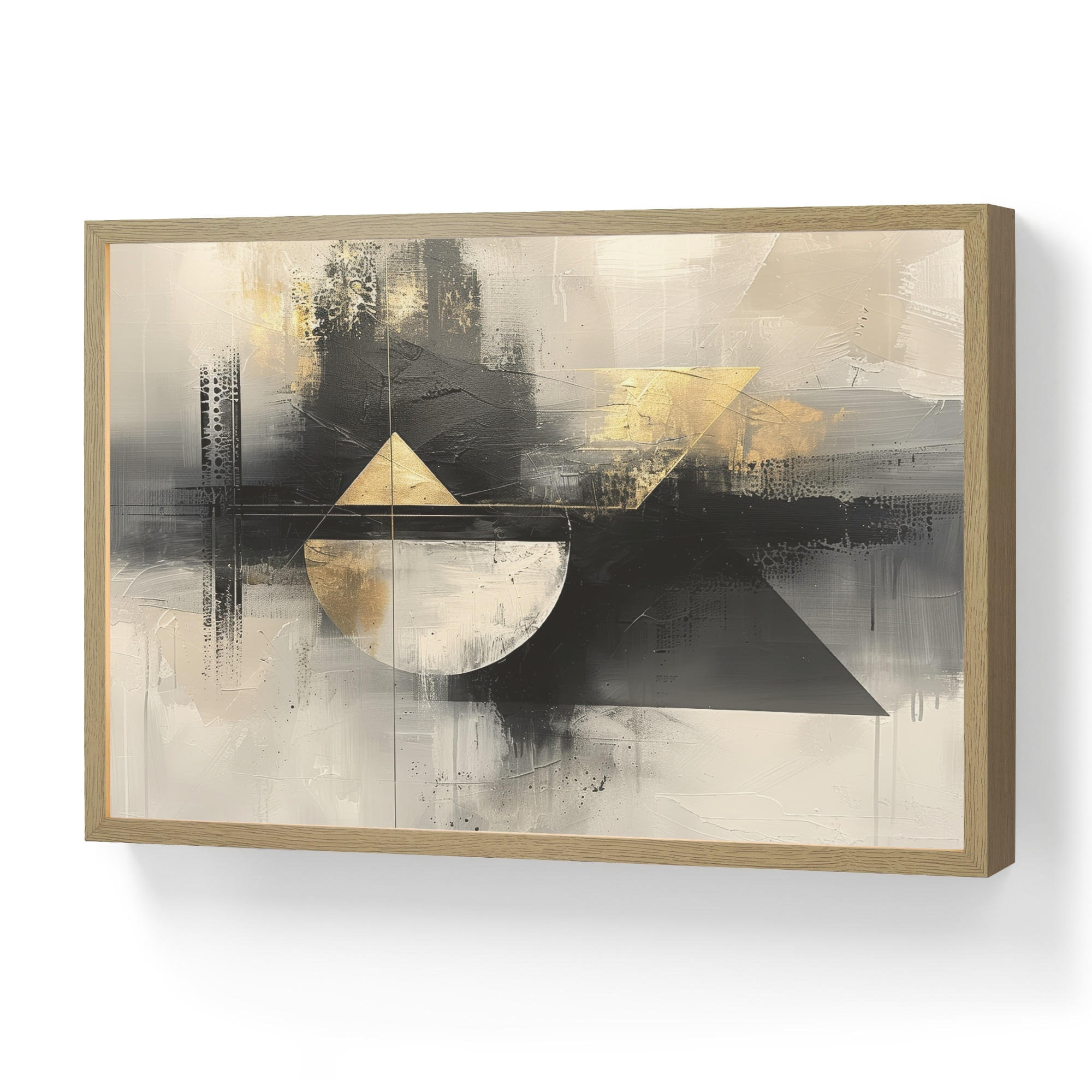 WANDLEUCHTE MIT AKKU Abstrakt - Schwarz - Farbe - Modern 60x40 cm - Grau, Holzwerkstoff (60/40/8cm) - OnlyWow
