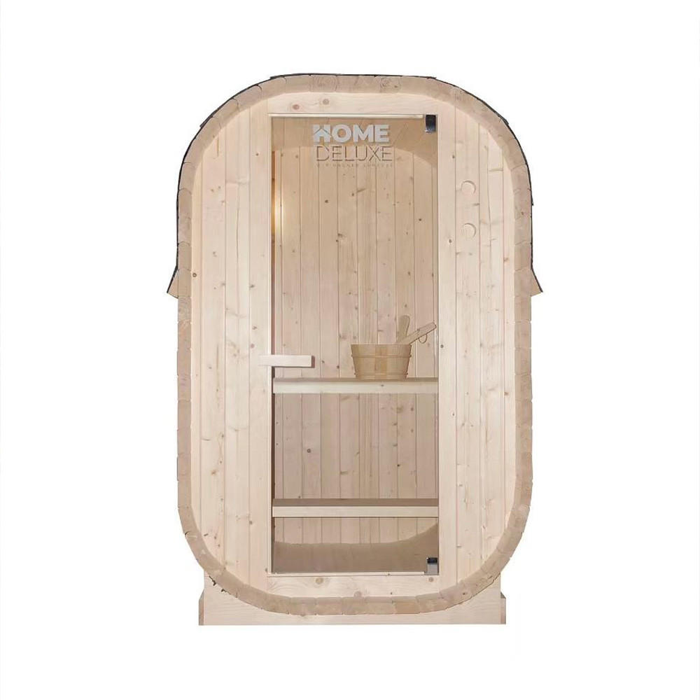OUTDOOR-SAUNA CUBE S - Naturfarben, Holz - Home Deluxe