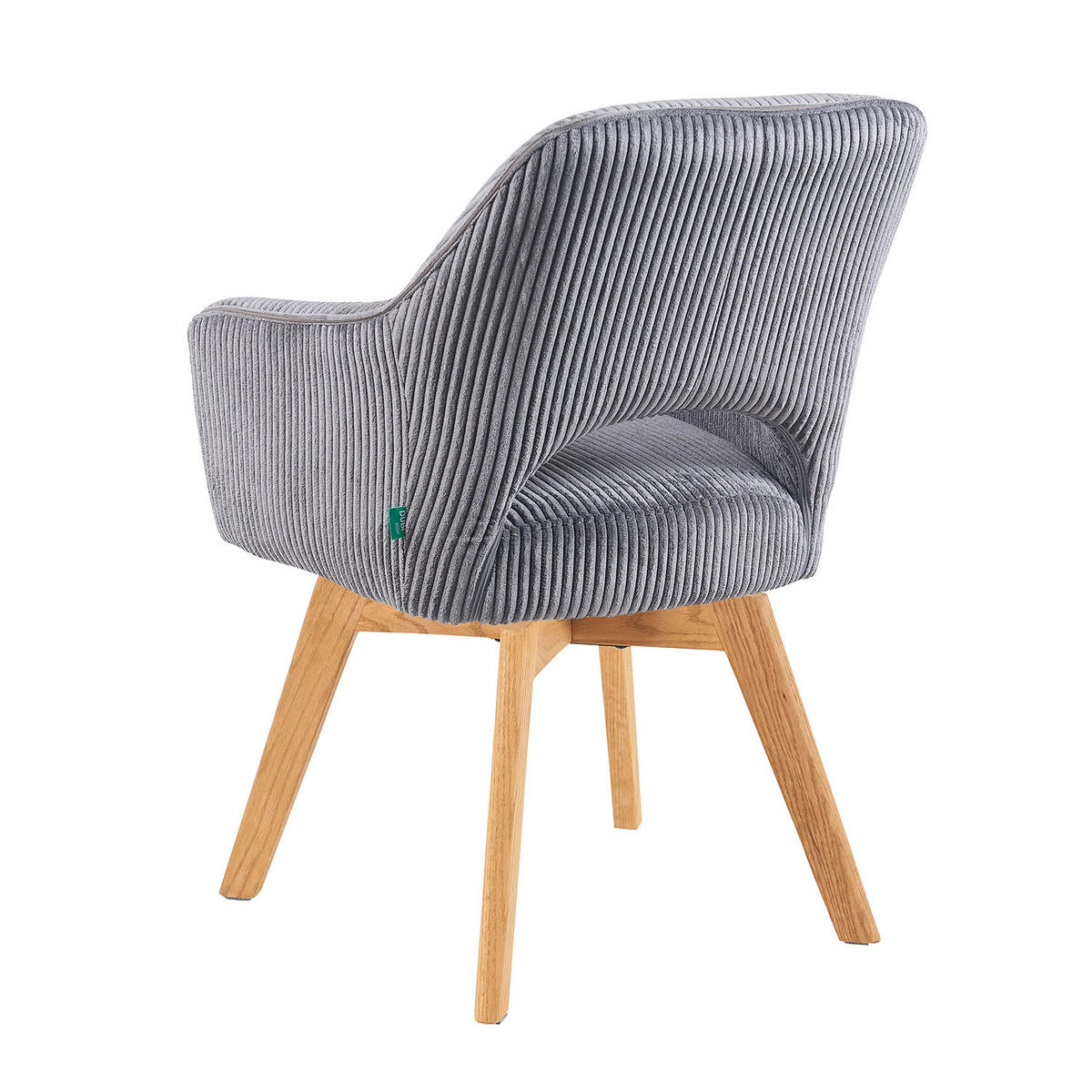DREHSTUHL Mika-Mara - Honigeiche/Grau, Eichenholz/Holz (60/87/65cm) - DUBI Möbel