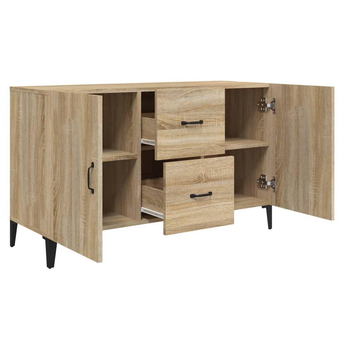 SIDEBOARD mit 2 Schubladen, 2 Türen 100/36/60 cm aus Holzwerkstoff Sonoma-Eiche Dekor - Sonoma Eiche, Holz (100/60/36cm) - vidaXL