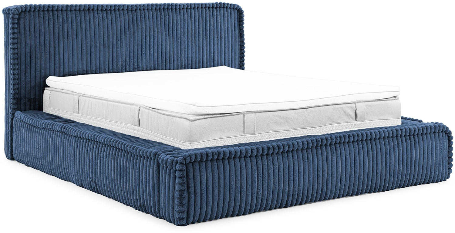 POLSTERBETT MESUT - Dunkelblau, Textil (120/200cm) - Meblini