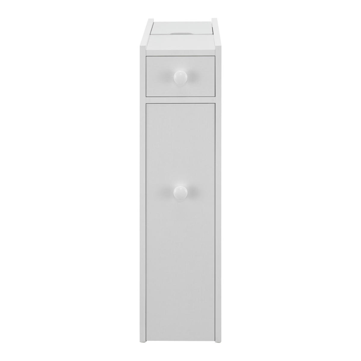 SEITENSCHRANK Kihniö - Weiß, Holzwerkstoff (16/58/48cm) - [en.casa]