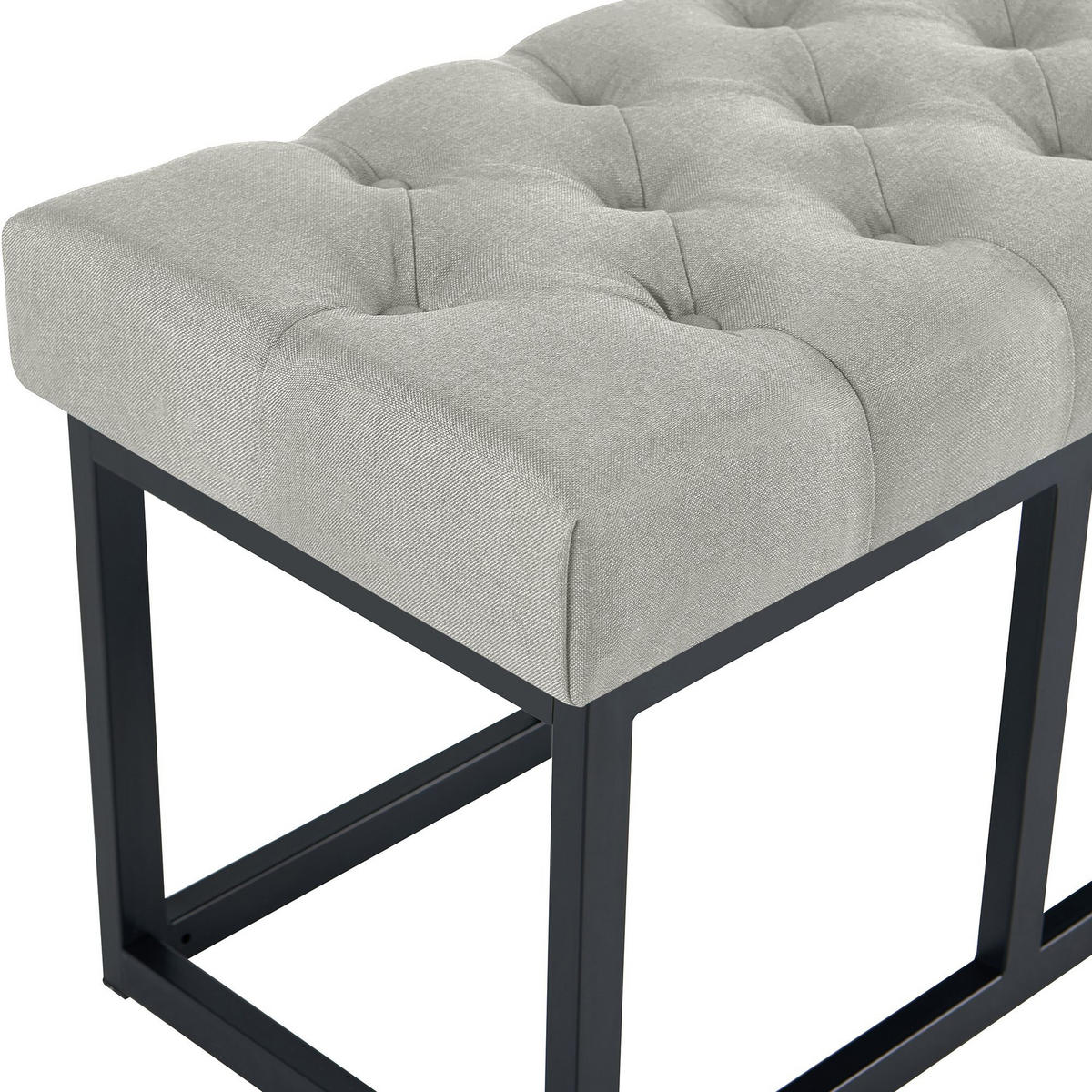 SITZBANK 150/38 cm Stoff Grau - Schwarz/Grau, Textil/Metall (150/46/38cm) - CLP