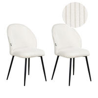 ESSZIMMERSTUHL 2er-Set Cremeweiß Eloy - Schwarz/Weiß, Textil (52/86/43cm) - Beliani