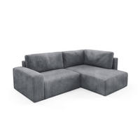 ECKSOFA Angela 4 Sitzplätze Dunkelgrau - Grau, Holz (245/182cm) - Petits-meubles